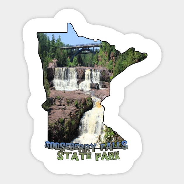 Minnesota State Outline (Gooseberry Falls State Park) Sticker by gorff